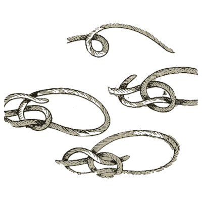 Simple loops and bends - Knots, Splices and Rope Work - 1912