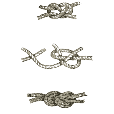 Reef knot stages - Knots, Splices and Rope Work - 1912