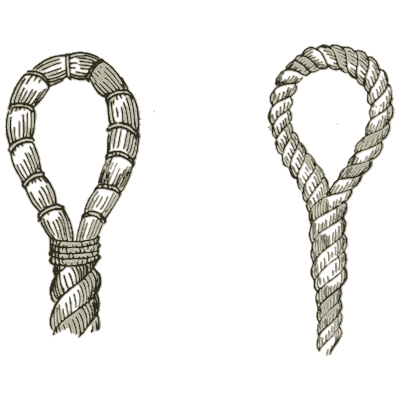Eye splices - Knots, Splices and Rope Work - 1912