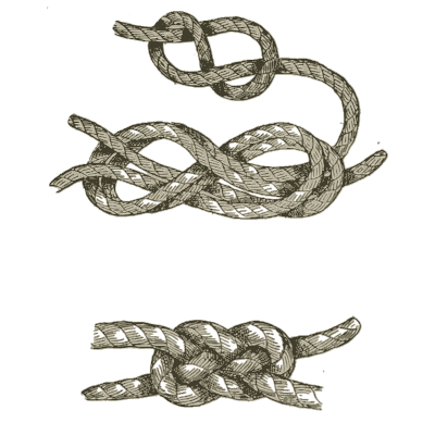 Figure of eight bend - Knots, Splices and Rope Work - 1912