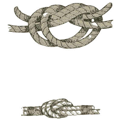 Reef bend with loops - Knots, Splices and Rope Work - 1912