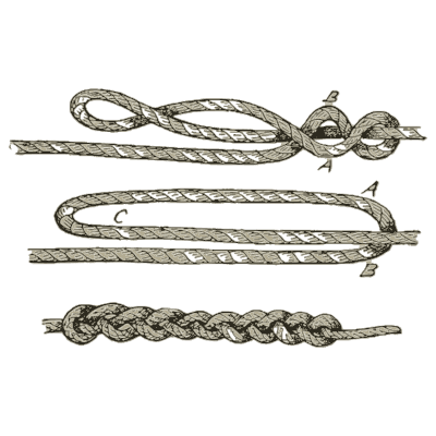 Long splice stages - Knots, Splices and Rope Work - 1912