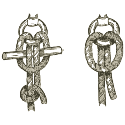 Toggle and ring hitches - Knots, Splices and Rope Work - 1912