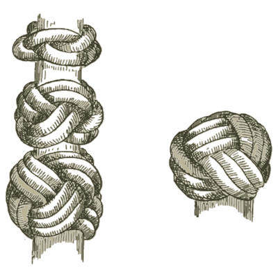 Monkey's fist and turk's heads - Knots, Splices and Rope Work - 1912