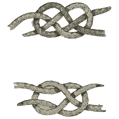 Carrick bends - Knots, Splices and Rope Work - 1912