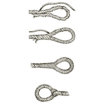Eye splice stages - Knots, Splices and Rope Work - 1912