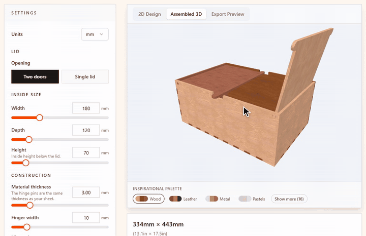 Generador de cajas con puertas