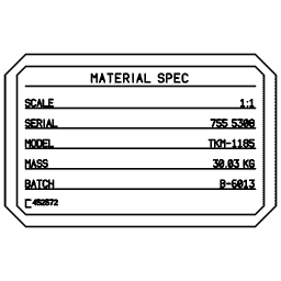Specification plate 25