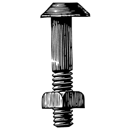 Round headed bolt with nut