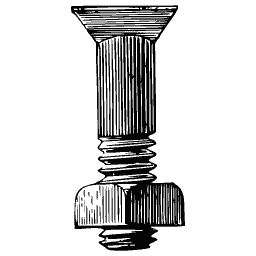 Fluted bolt with nut