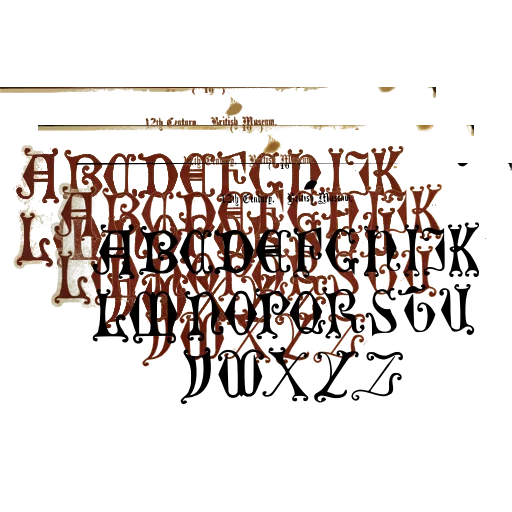 Lombardic capitals alphabet