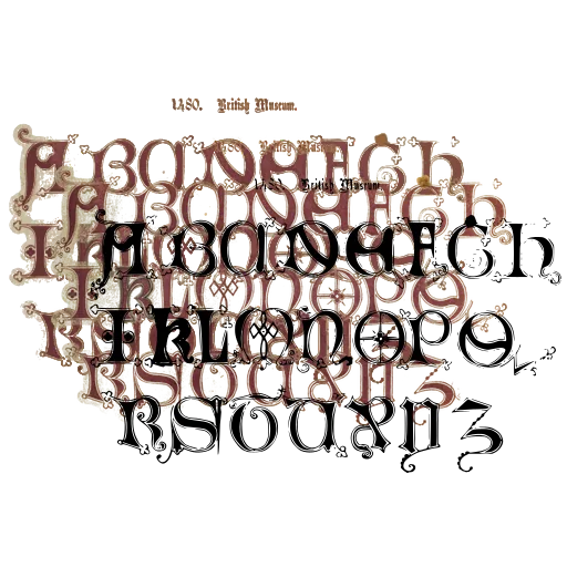 Flourished gothic capitals