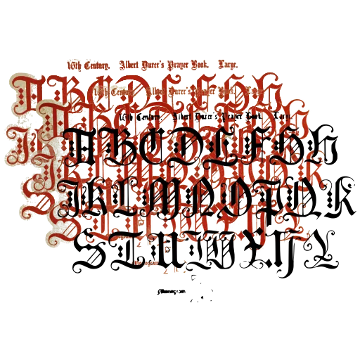 Large gothic capitals alphabet