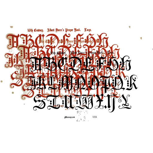 Large gothic capitals alphabet
