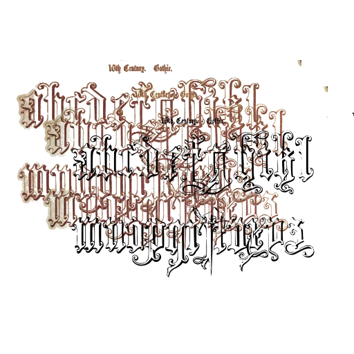Gothic lowercase alphabet 01