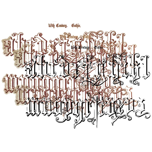 Gothic lowercase alphabet 01