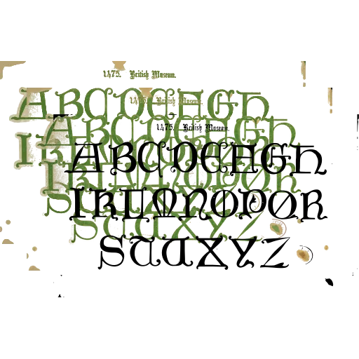 Outlined lombardic capitals