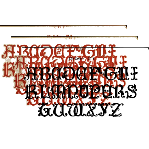 Lombardic capitals with flourishes