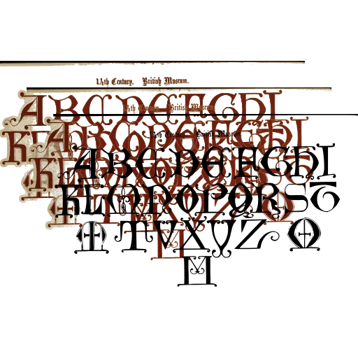 Gothic capitals alphabet