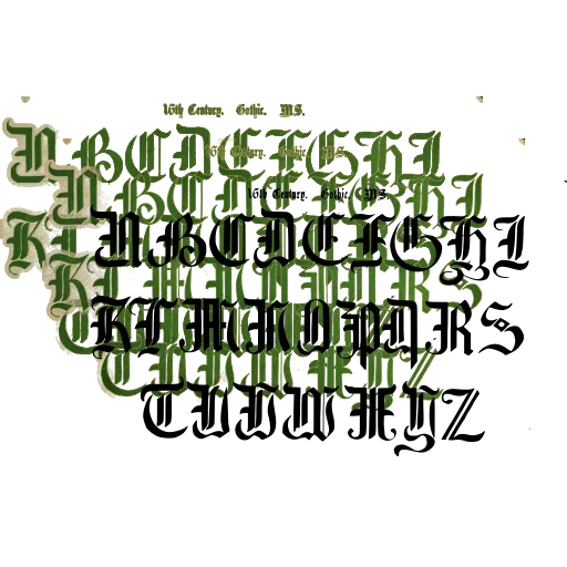 Heavy gothic capitals