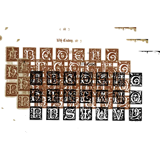 Initials in square panels