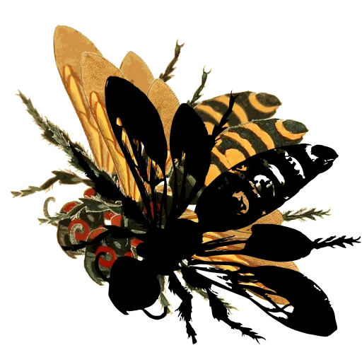 Bee with spread wings 01