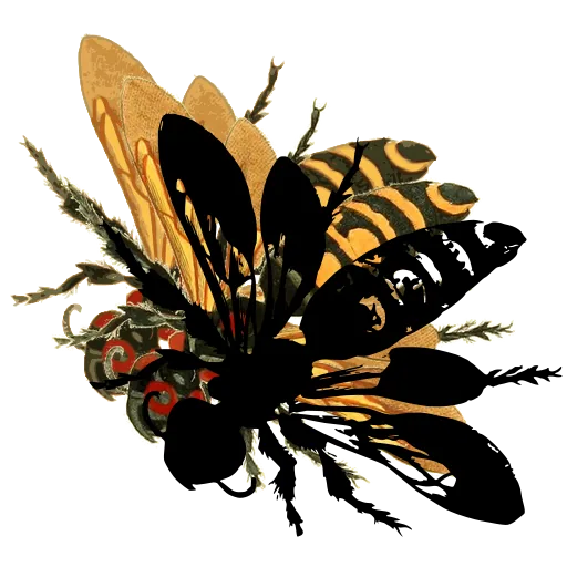 Bee with spread wings 01