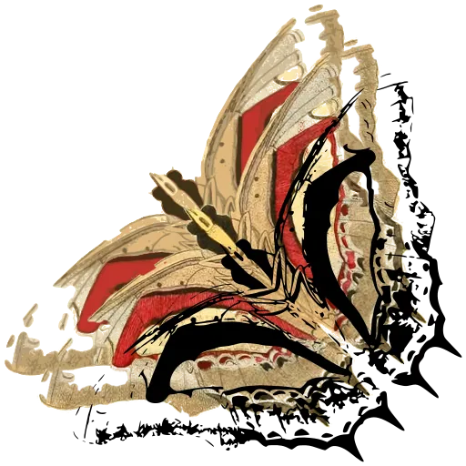 Angled butterfly in side view