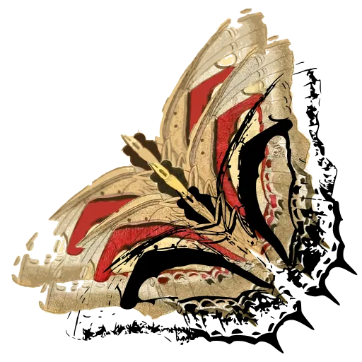 Angled butterfly in side view