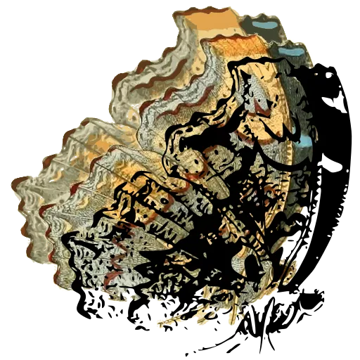 Mottled butterfly in side view 03