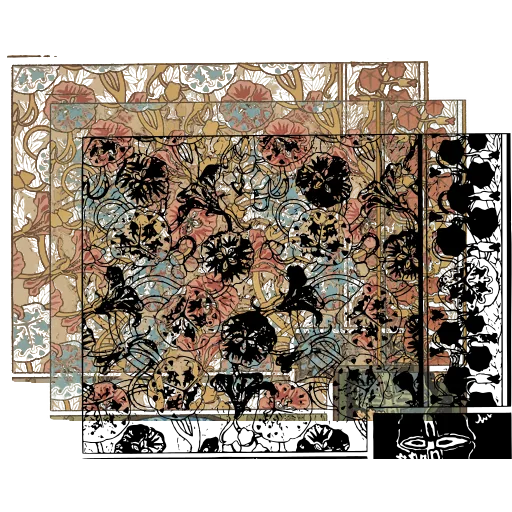 Floral wallpaper panel