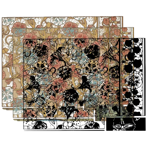 Floral wallpaper panel