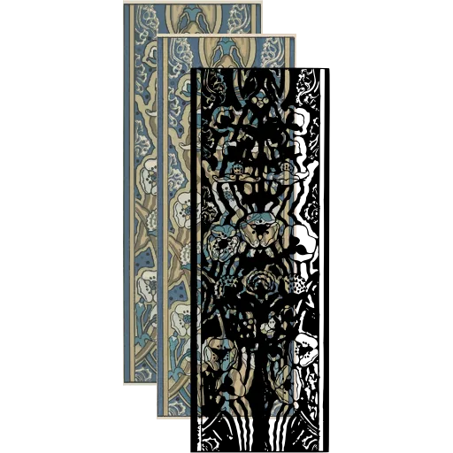 Mirrored floral pilaster strip