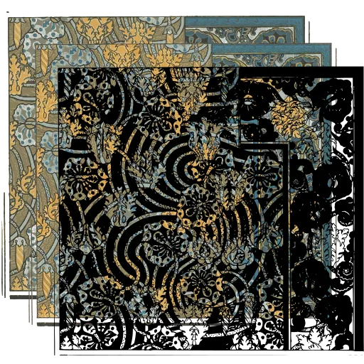 Swirling floral field panel