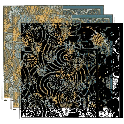 Swirling floral field panel
