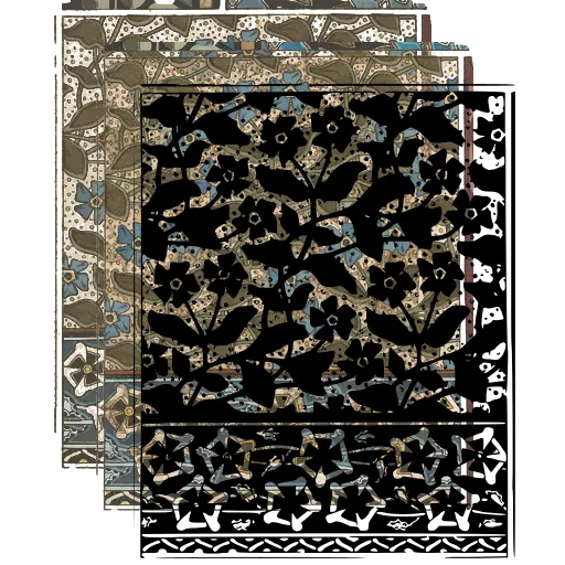 Four-petal flower repeat panel