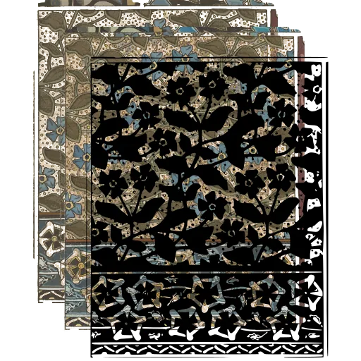 Four-petal flower repeat panel