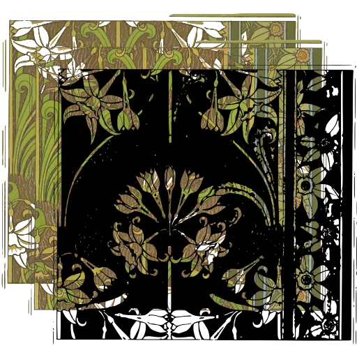 Arched floral panel