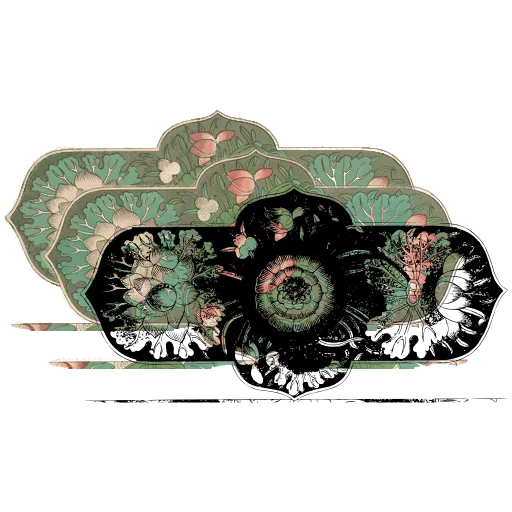 Panelled flower cartouche