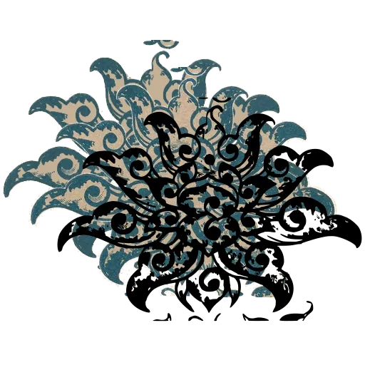 Scrolled palmette ornament