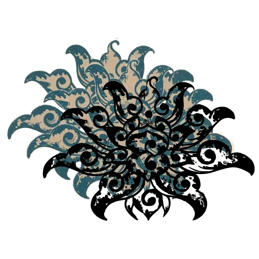 Scrolled palmette ornament