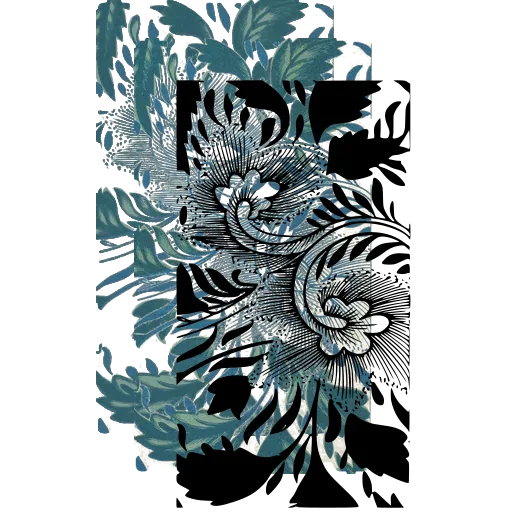 Peony and leaf panel