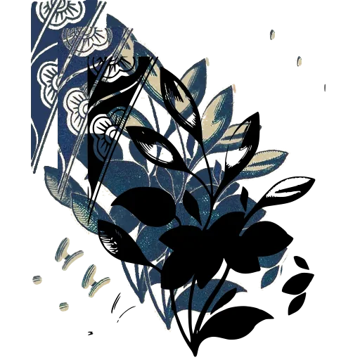 Flowering branch with insects 02