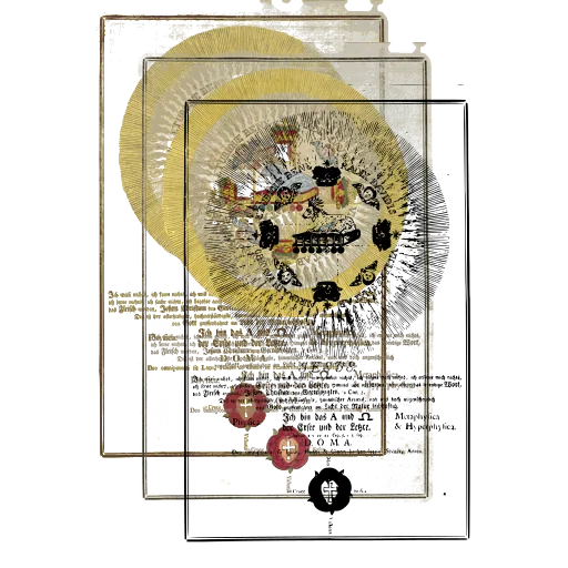 Radiant circle emblem