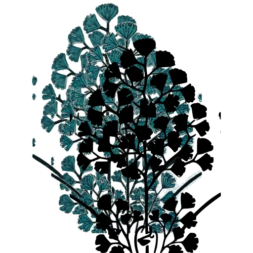 Stylised maidenhair fern silhouette