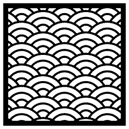 Seigaiha Waves Square Panel