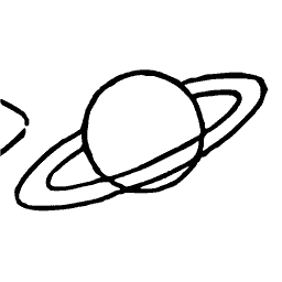 Ringed planet in outline